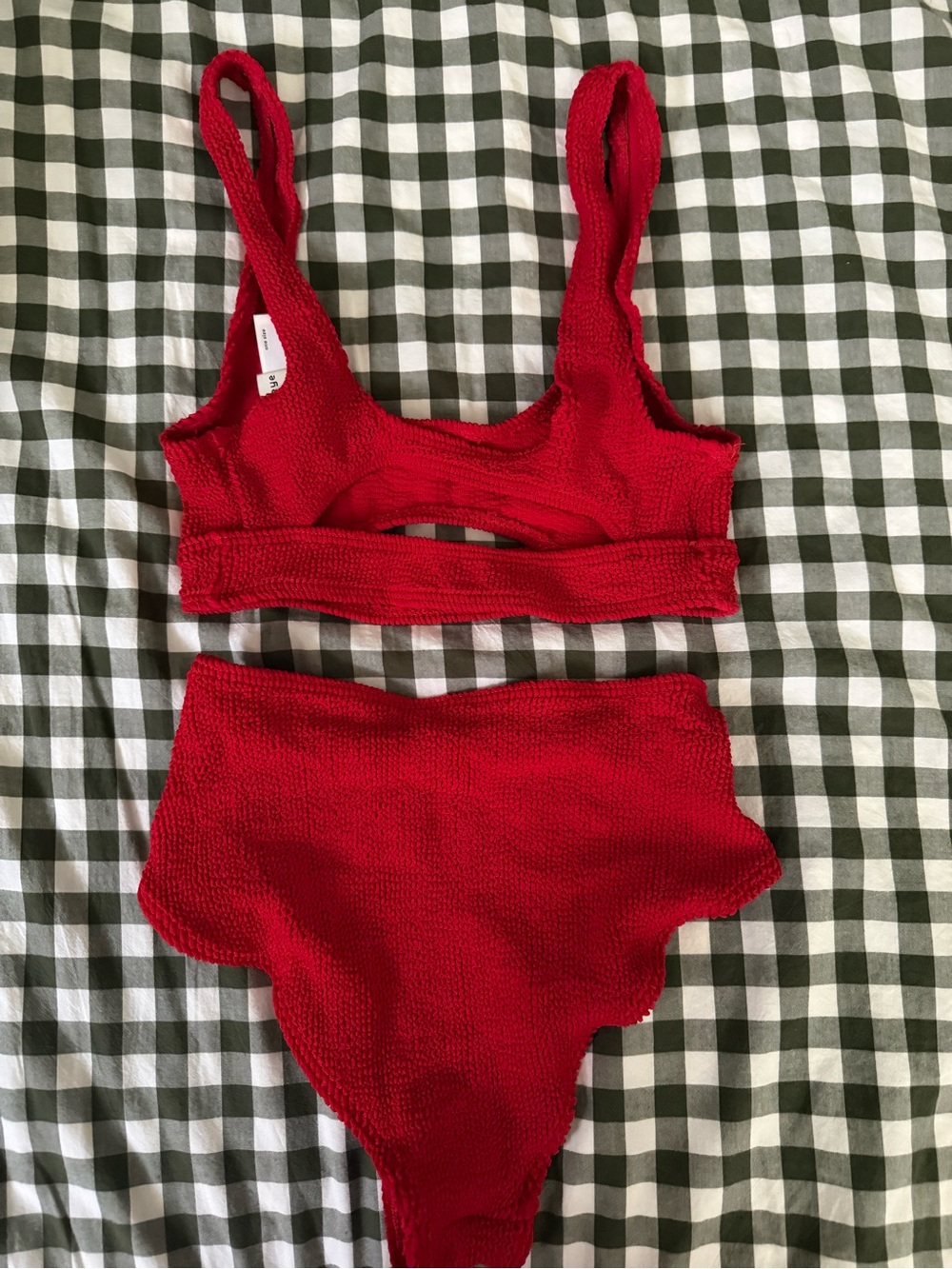 bond-eye Red Textured High-Waist Bikini Set - Picture 2 of 5